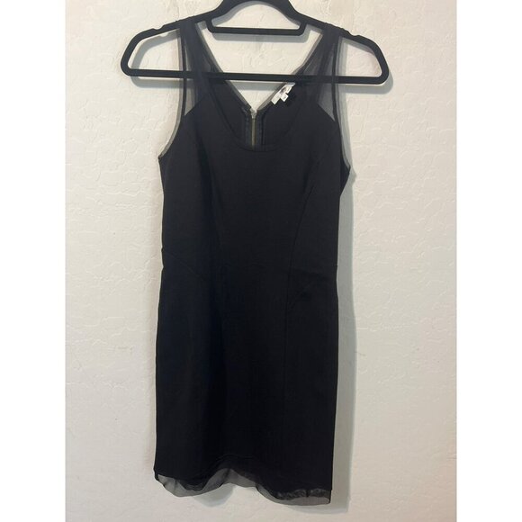 Helmut Lang Sz M Little Black Dress Tank Dress Bodycon Back Zipper Entry - Picture 1 of 8